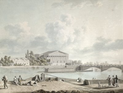 De Pont de la Concorde en de gevel van het Corps Legislatif, ca. 1809 door Felice Marie Ferdinand Storelli